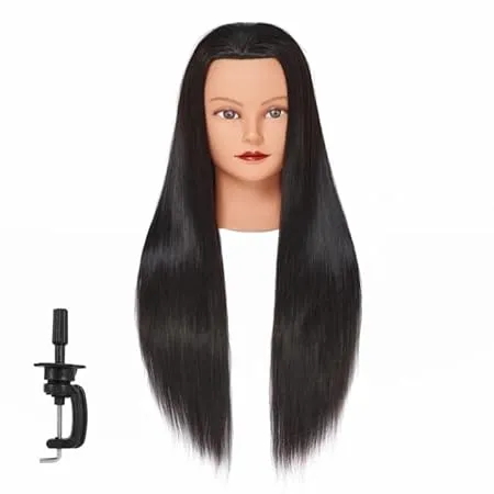 Mannequin Head 26-28 Synthetic Fiber Manikin Head Hairdresser Styling Training Head